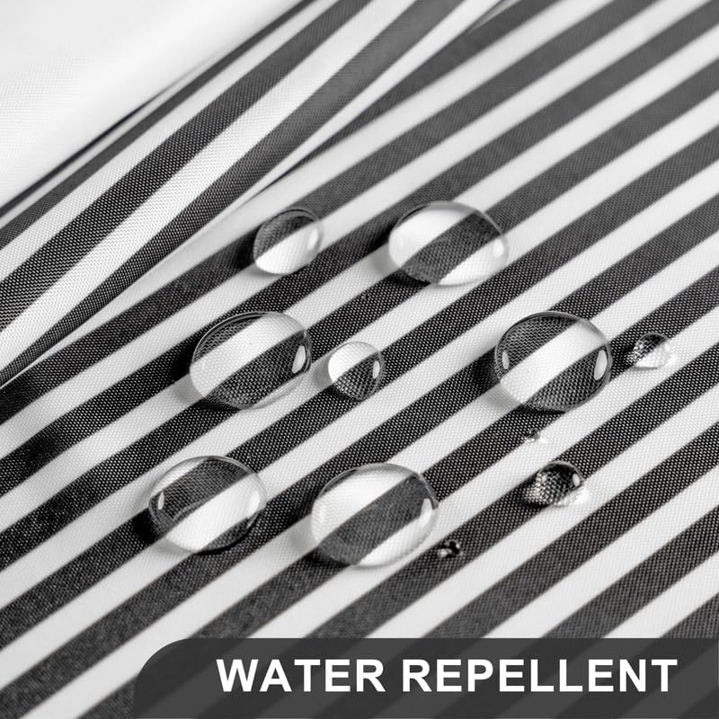 Shower Curtain, Washable Cloth Black Shower Curtain Sets with 12 Shower Curtain Hooks, Fabric Rustic Black and White Striped Curtain, Farmhouse Bathroom Curtains, 72x72 Inches