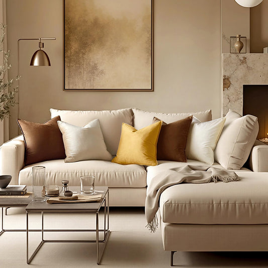 MIULEE Brown Velvet Throw Pillow Covers 20x20 Soft Decorative Solid Square Cushion Cases Pack of 2 Modern Luxury Home Decor for Couch, Sofa, Bedroom
