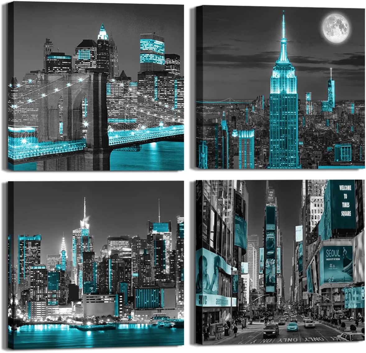 Bathroom Canvas Wall Art, Bathroom Wall Decor,Living Room, Bedroom,Office,Small Gray and White Blue Flower Wall Decoration, 12x12 inches