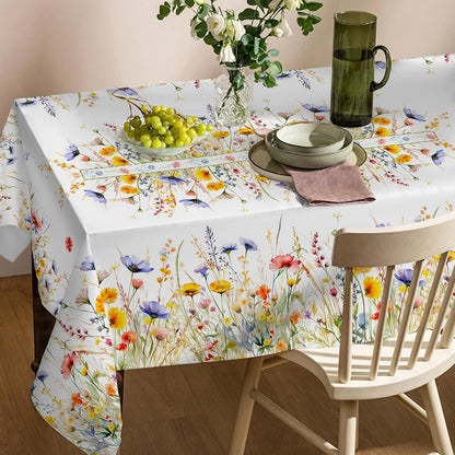 Spring Tablecloth 60x84 Inch for Rectangle Tables - Blooming Flower Spring Decorations for Home - Water Resistant Flower Table Cloth for Party,Table