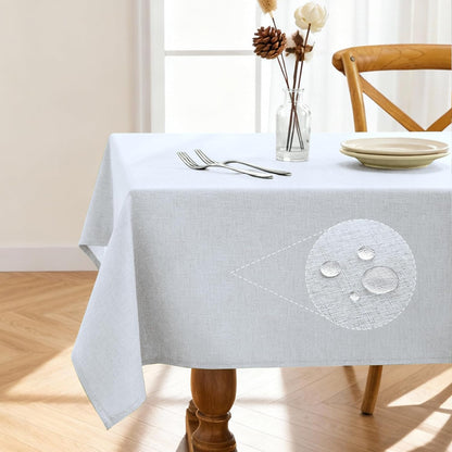 Rectangle Linen Tablecloth Waterproof & Stain Resistant, Wrinkle-Free Table Cloth Adds Elegance and Protection, Ideal for Dining, Party, Wedding and Outdoor, 52 x 70 Inch, Sage Green